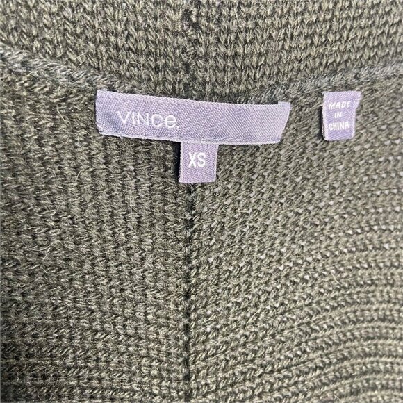 Vince Cardigan Womens XS Green Open-Front Shawl Collar with Pockets Llama Wool - Picture 3 of 10